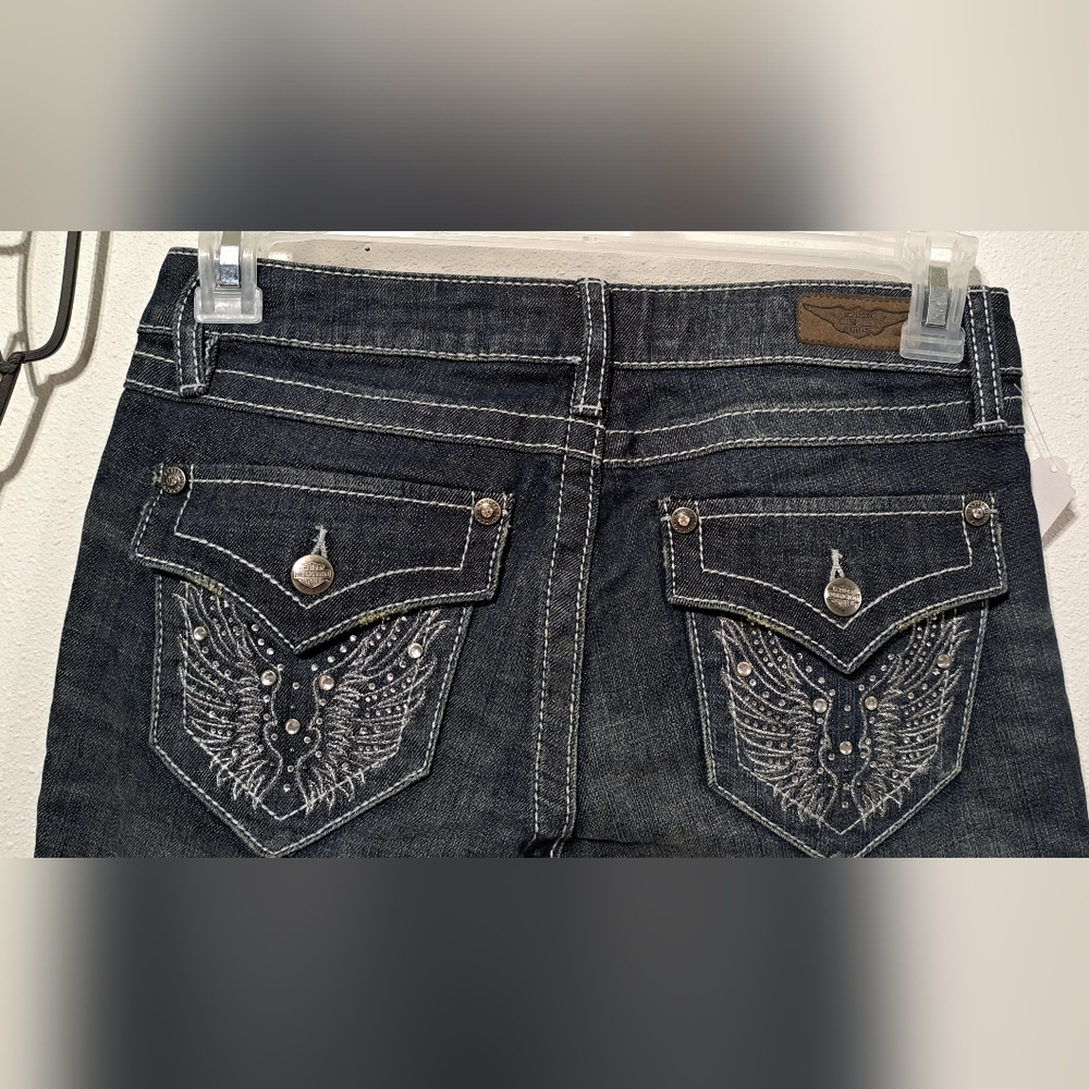 Harley-Davidson Women's Dark Blue Boot Cut Jeans sz. 8 Petite